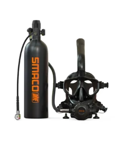 SMACO S700 2L Mini Scuba Tank + M8058C Full Face Snorkel Mask Bundle