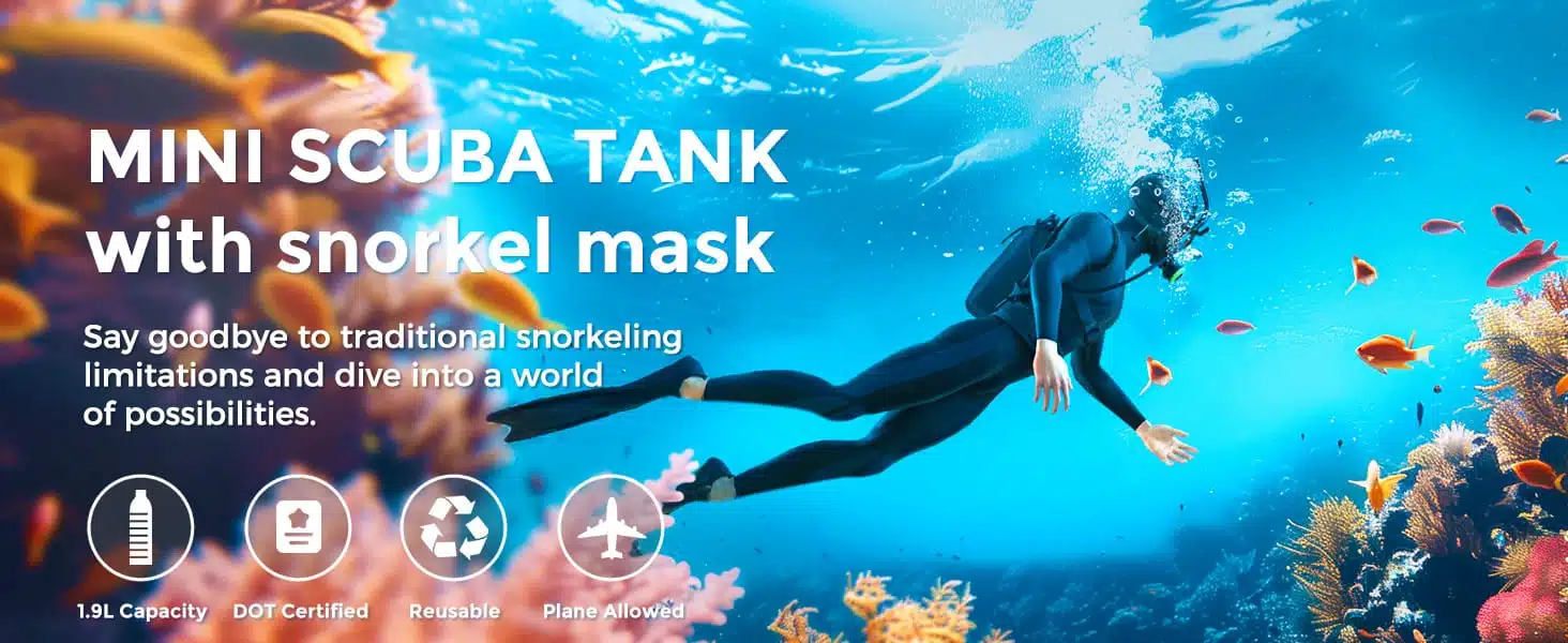 2L MINI SCUBA TANKWITH FULL FACE SNORKELING MASK Experience Snorkelingon a New Level